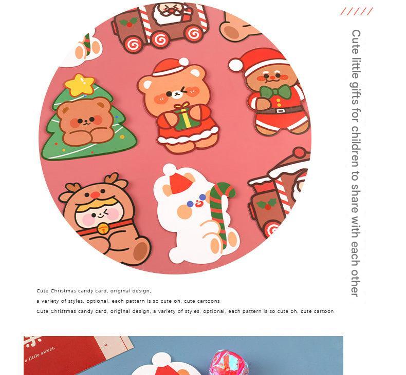 Gingerbread Man Christmas candy card illustration