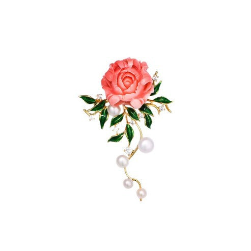 Flower Brooch with Pearl Accents image 3