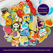 New 42-piece Animals, Fruits, Traffic, Ocean Beads (Pack of 1)