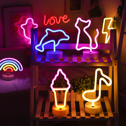 decorative flamingo shaped neon light