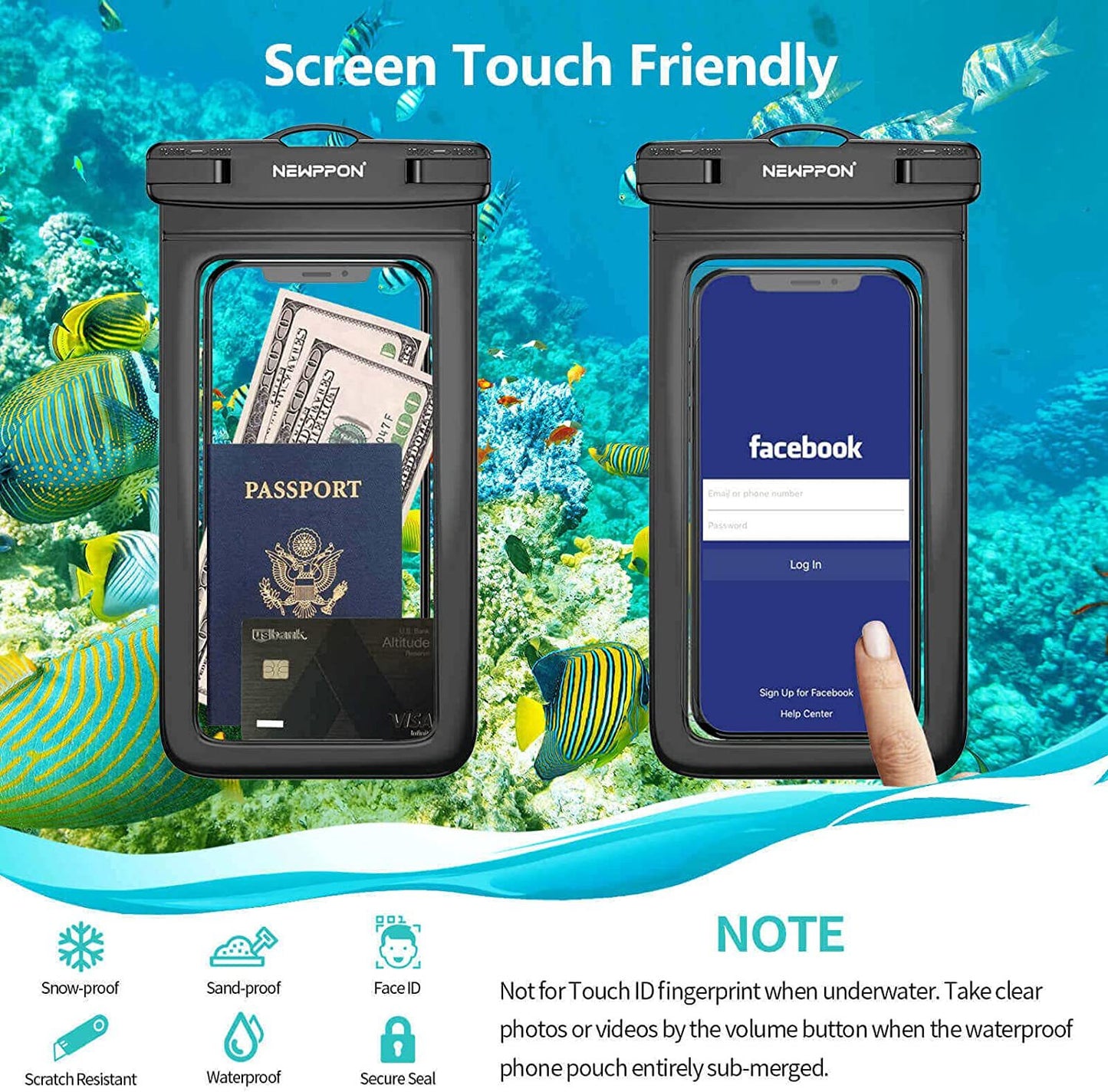 Universal Waterproof Phone Pouch - Swim, Dive, and Adventure with Touchscreen Compatibility