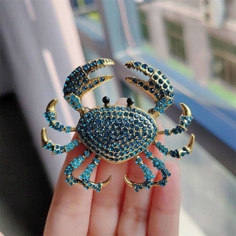 Stylish crab brooch colorful design