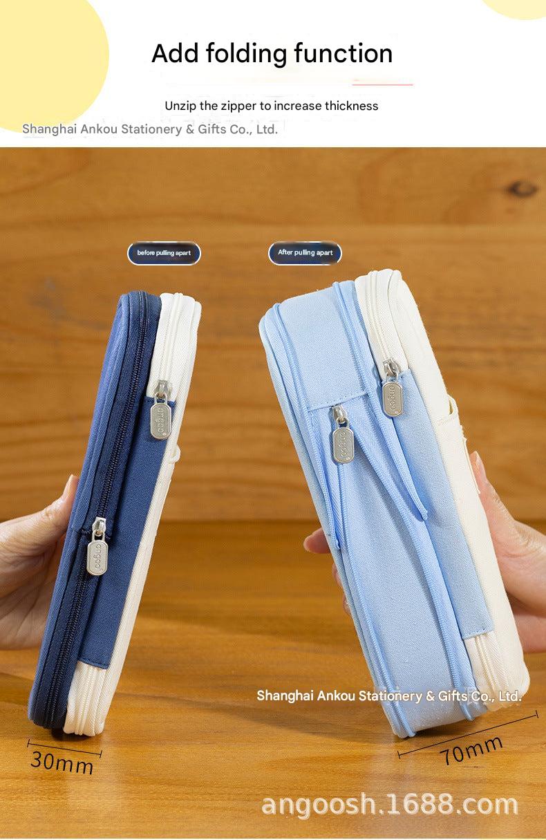 Angoo pencil case light blue and beige