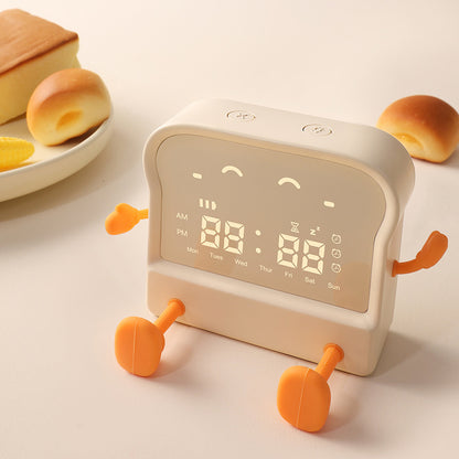 cartoon-inspired alarm clock with LED display