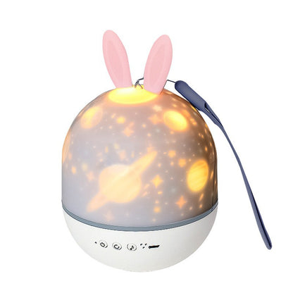 Colorful projection from bunny night lamp