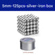 Silver 5mm balls, 125 pieces + metal box (Pack of 1)