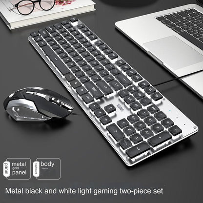 EWEADN GX710 Silent Mechanical Keyboard & Mouse Set - Wired Gaming & Office Combo with RGB Backlight