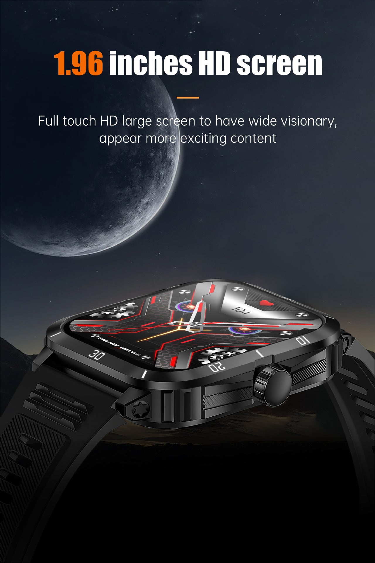 Stylish smartwatch with silicone band