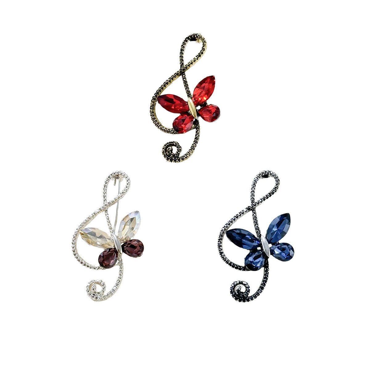 Colorful Crystal Butterfly Pin 4