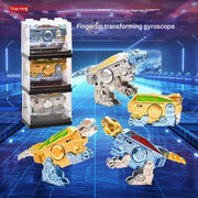 Random Color Mechanical Transforming Spinner + Acrylic Building Block Box (Pack of 2)