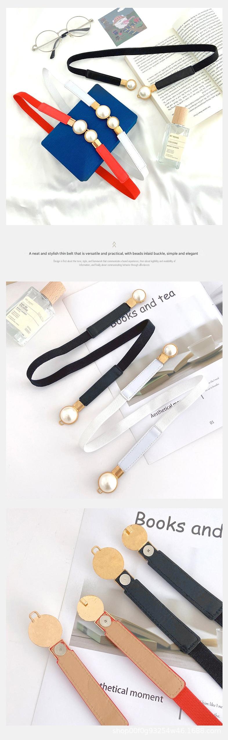 Stylish narrow elastic belt for dresses
