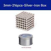 3mm balls, 216 pieces, silver, in a metal box (Pack of 1)