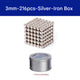 3mm balls, 216 pieces, silver, in a metal box (Pack of 1)