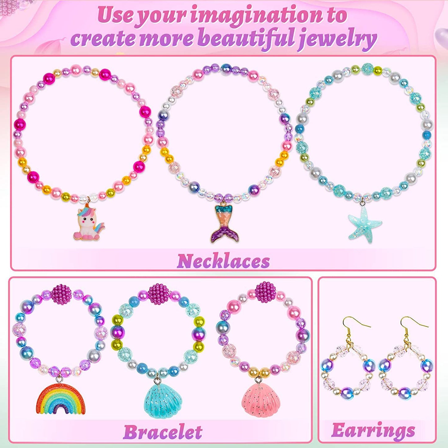 unicorn bead jewelry kit for girls