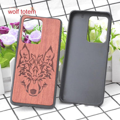 Premium Floral Wood Phone Case for iPhone & Samsung - Stylish Protection with Custom Options