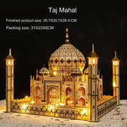 Wooden Taj Mahal (with LED light strip)