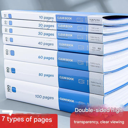 A4 blue multi-layer document holder front view