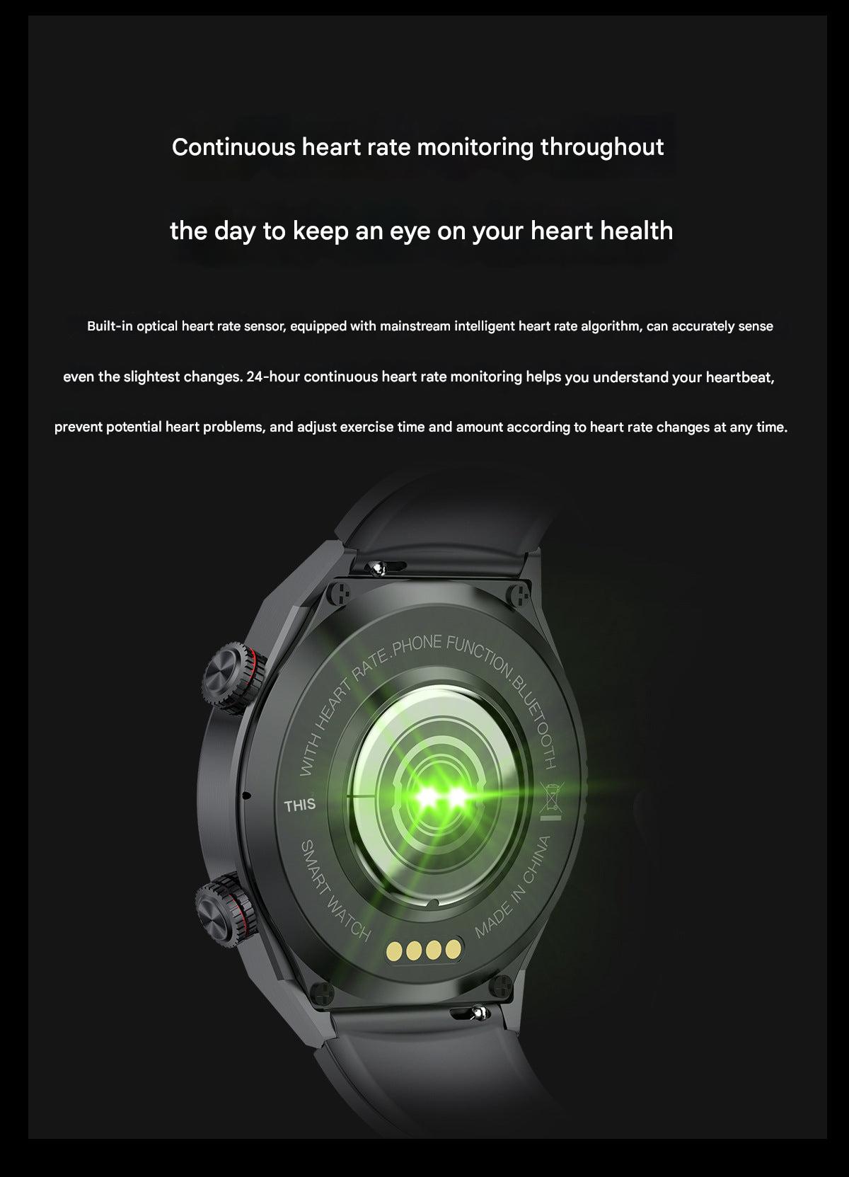 Stylish smartwatch with leather band