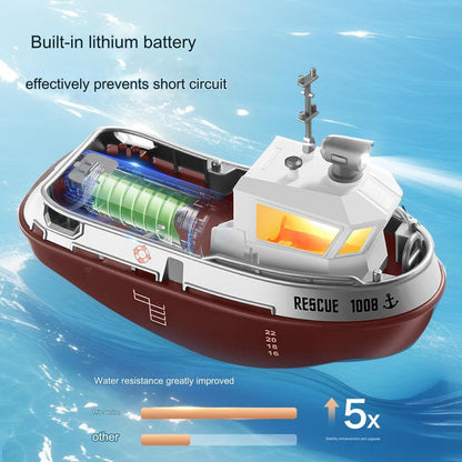 Remote Control Floating Boat Toy with Night Light – 2.4G RC Model for Kids