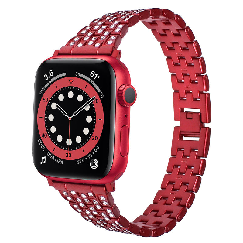 Luxury Diamond-Studded Metal Apple Watch Band - Compatible with All Models