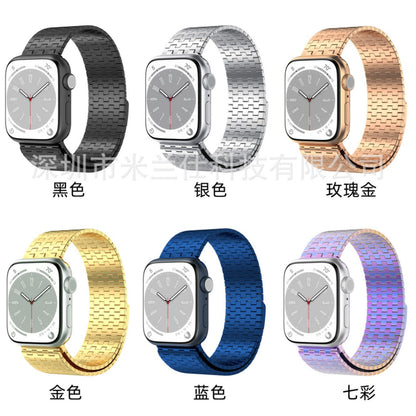 Premium Metal Loop Band for Apple Watch - Adjustable Magnetic Closure - Available in Multiple Colors and Sizes