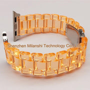 38/40/41mm resin strap-Glacier transparent orange (Pack of 1)