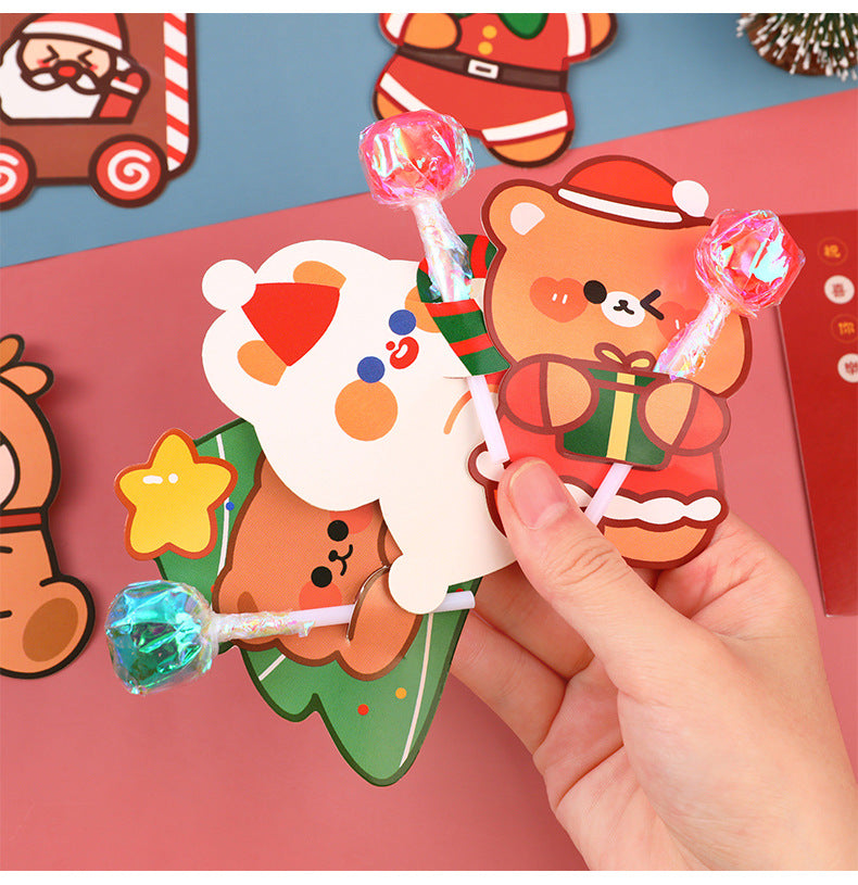 Christmas Bear themed candy card for kids