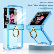 Ring】Tempered glass + transparent blue