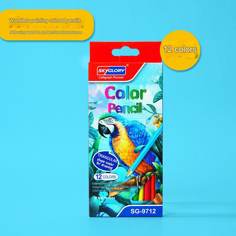 Vibrant 12-Color Oil-Based Colored Pencil Set - Perfect for Kids' Art Projects!