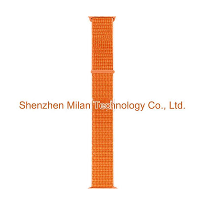 Stylish Nylon Braided Watch Band for Apple Watch - Compatible with Series 1-9 & Ultra - Adjustable Velcro Closure - Multiple Colors Available