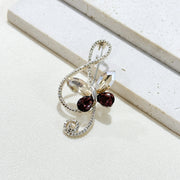 Champagne Butterfly Crystal Note Brooch