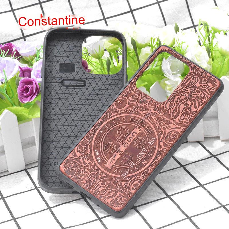 Premium Floral Wood Phone Case for iPhone & Samsung - Stylish Protection with Custom Options