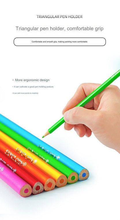 Vibrant 12-Color Oil-Based Colored Pencil Set - Perfect for Kids' Art Projects!