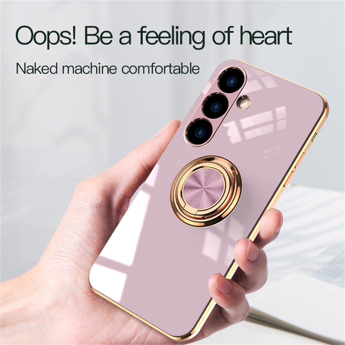 Premium Samsung S24 Ultra Protective Ring Case - TPU & Metal, 6D Electroplated, Shockproof & Stylish Design