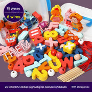 78-piece Alphabet, Numbers & Zodiac Beading Set in Plastic Box (Pack of 1)