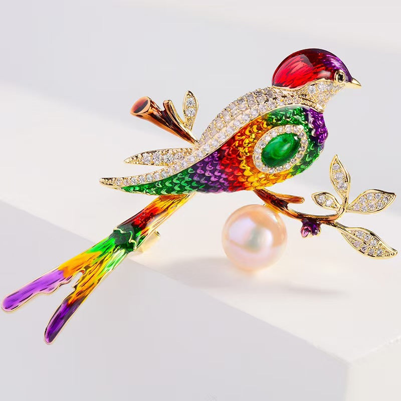 Zinc alloy brooch against white background