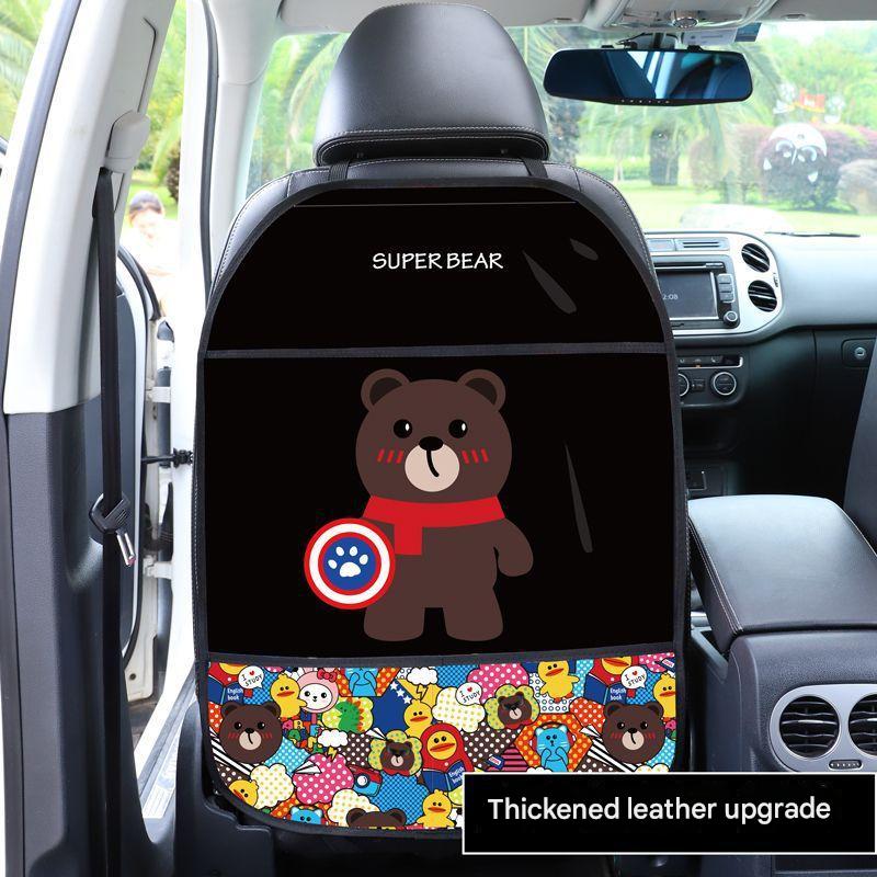 colorful cartoon duck-themed car seat kick mat