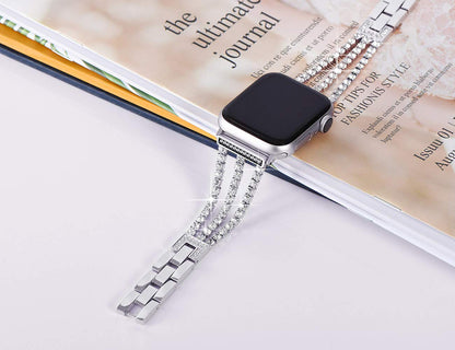 Luxury Rhinestone Metal Apple Watch Band - Stylish and Durable iWatch Bracelet