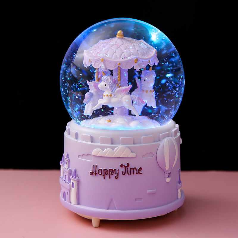 hand-painted resin carousel music box