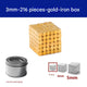 Gold 3mm Cube 216 Pieces + Iron Box (Pack of 1)