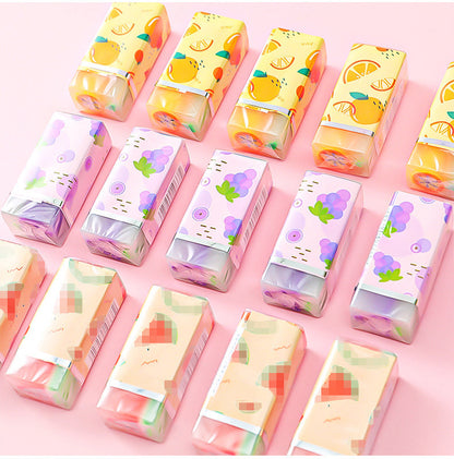 vibrant fruit-themed eraser collection