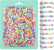 Multicolor + White (940 Alphabet Beads, 30 Heart Beads, 30 Smiley Face Beads) (Pack of 5)