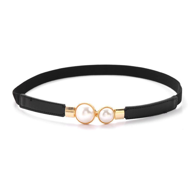 Stylish narrow elastic belt for dresses