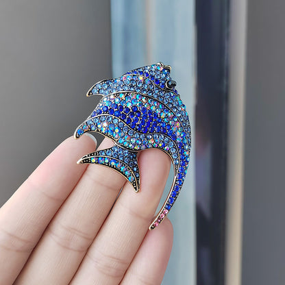 Cute tropical fish brooch with rhinestones - image 1