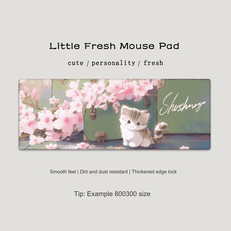 Cute Cat-Themed Non-Slip Gaming Mouse Pad - Large Desk Mat for Office and Home Use