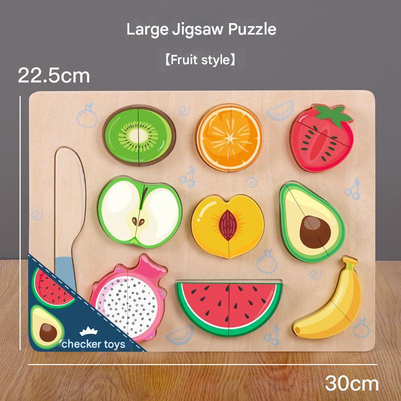 innovative wooden food puzzle set