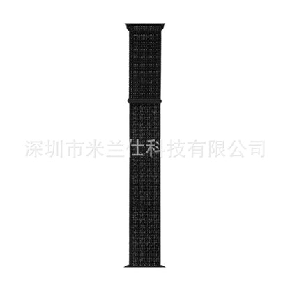 Stylish Nylon Braided Watch Band for Apple Watch - Compatible with Series 1-9 & Ultra - Adjustable Velcro Closure - Multiple Colors Available