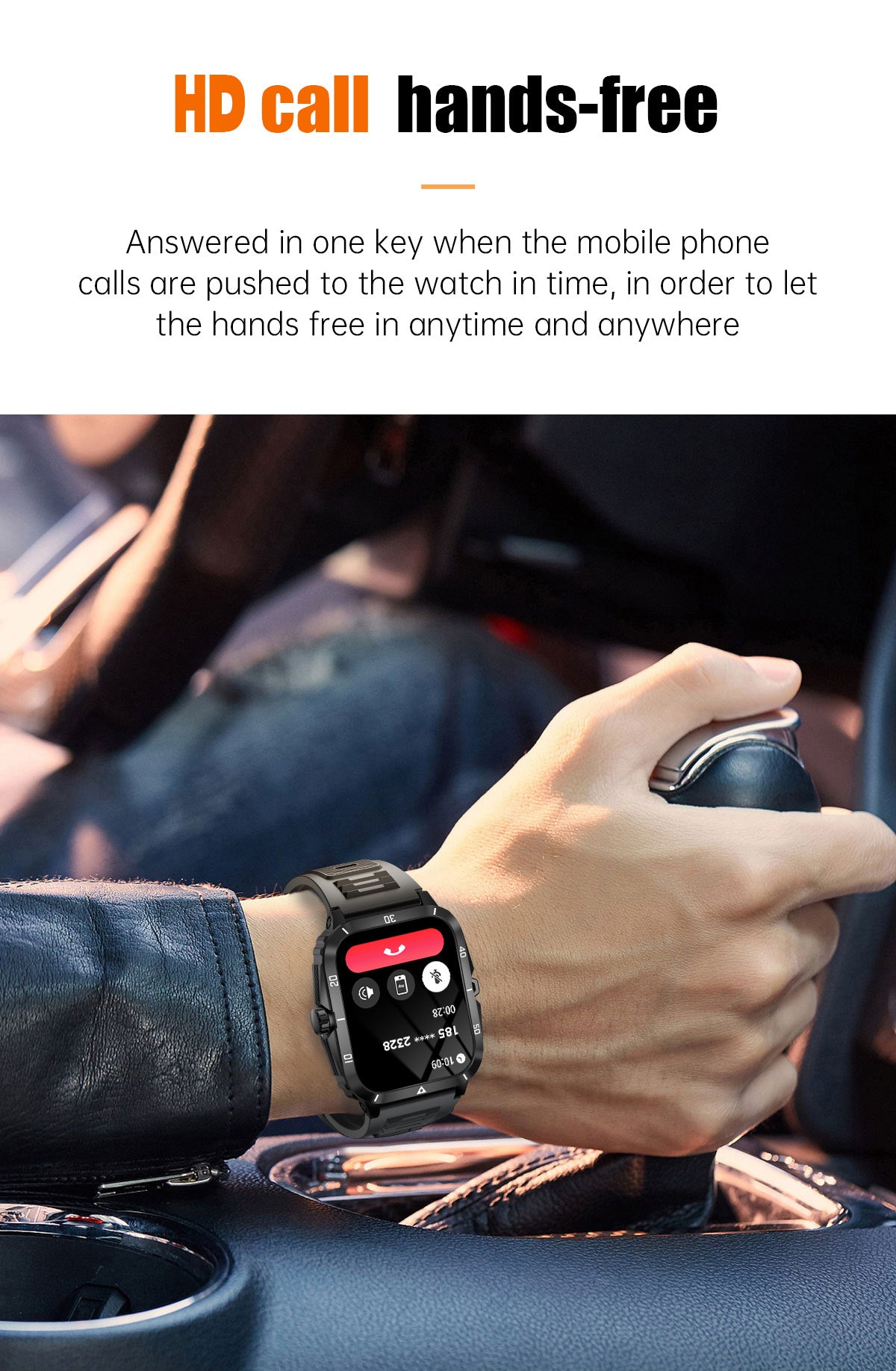 Waterproof sports watch closeup image