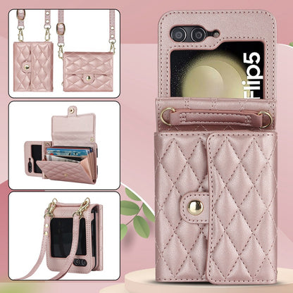 Stylish Protective Wallet Case for Samsung Z Flip Series - Multi-Color Crossbody Design