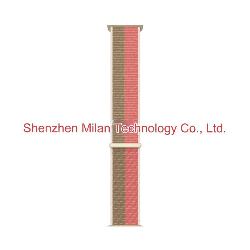 Stylish Nylon Braided Watch Band for Apple Watch - Compatible with Series 1-9 & Ultra - Adjustable Velcro Closure - Multiple Colors Available